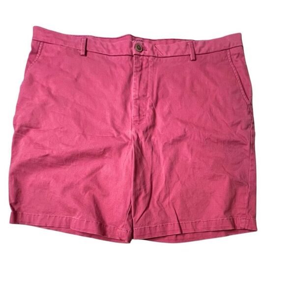 Izod Saltwater Stretch Relaxed Classic Fit Red Flat Front Shorts 42 Inseam 9.5" - Picture 2 of 12